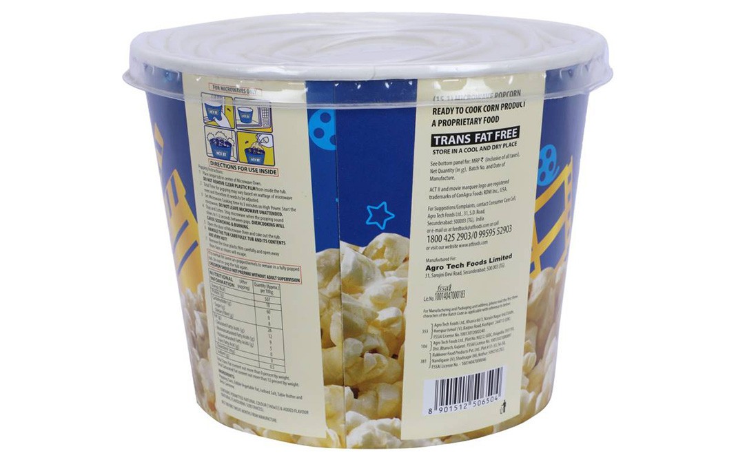 Act II Movie Theatre Butter Flavour Pop "N" Serve Popcorn   Tub  130 grams